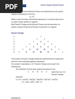 Pascals Triangle Binomial Theorem