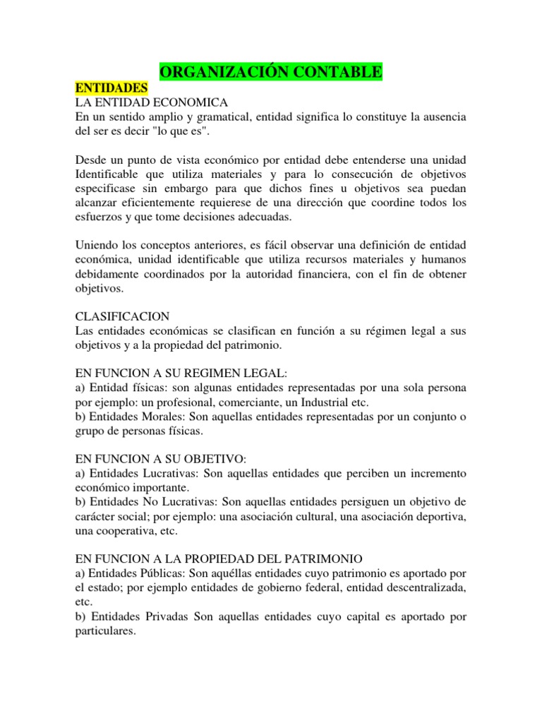 Organizacion Contable | PDF | Contabilidad | Estado financiero