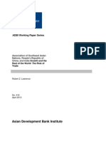 Association of Southeast Asian Nations, People's Republic of China, and India Growth and The Rest of The World: The Role of Trade