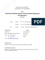 Treatment and Design Aspects of Environmental Engineering Unit Operations