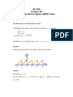 EE 204 The Root Mean Square (RMS) Value: F TDT F T