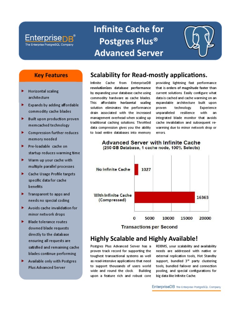Data Sheet Infinite Cache 20110707 | PDF | Scalability | Postgre Sql