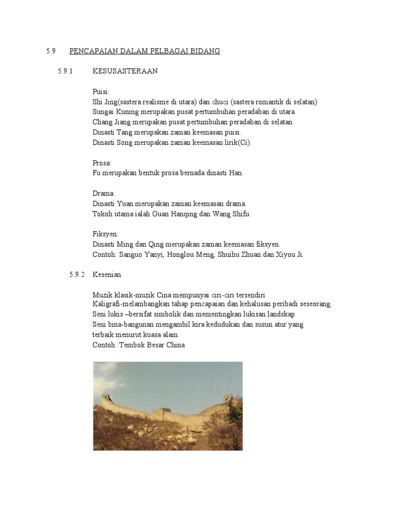 Pencapaian Dalam Pelbagai Bidang Dalam Tamadun China Pdf