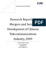 Research Report on Mergers and Service Development of Chinese Telecommunications Industry, 2009