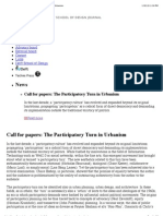 Footprint: Call For Papers: The Participatory Turn in Urbanism