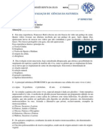 AVALIAÇÃO DE  CIÊNCIAS DA NATUREZA - BIOLOGIA 1º BIMESTRE DE 2013 - 1º C e D (PROVA I)