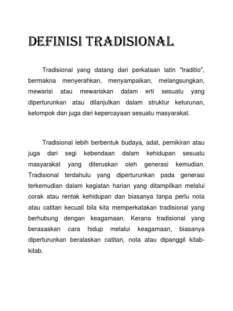 Definisi Tradisional Pdf