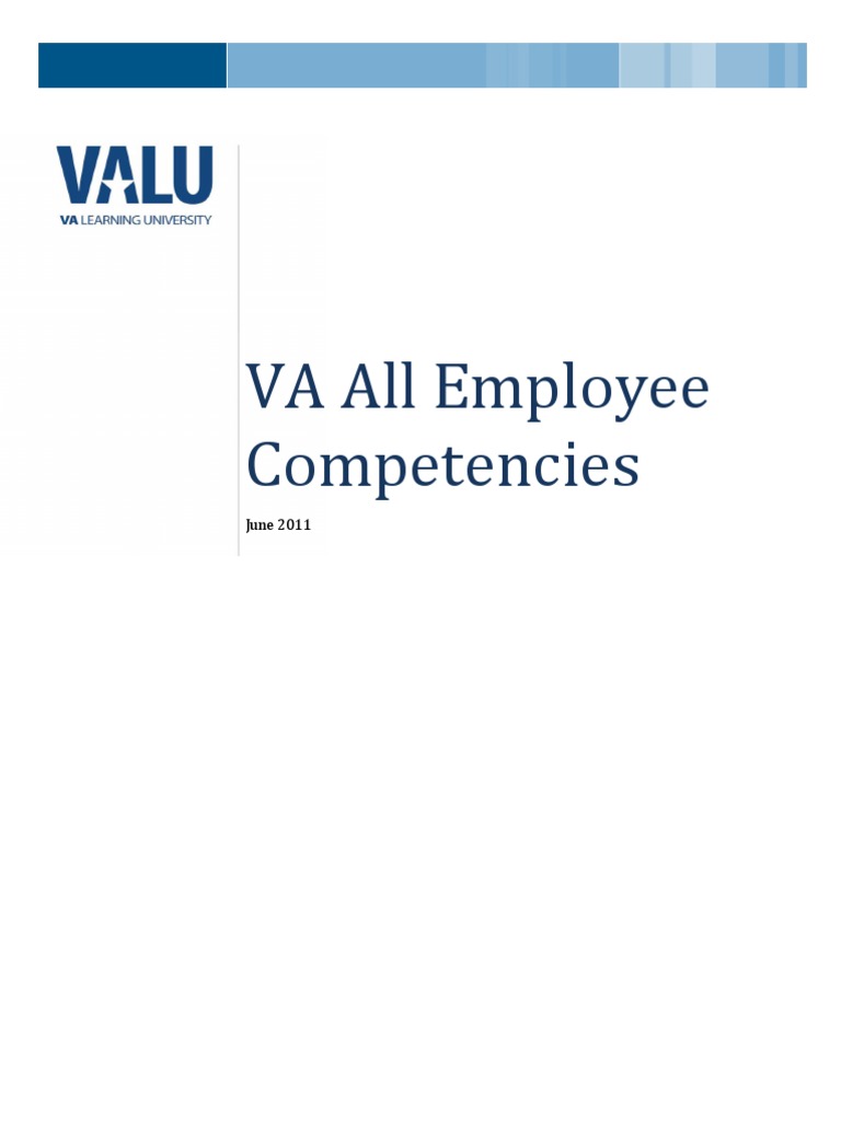 VA All Employee Competency Model PDF Competence (Human Resources