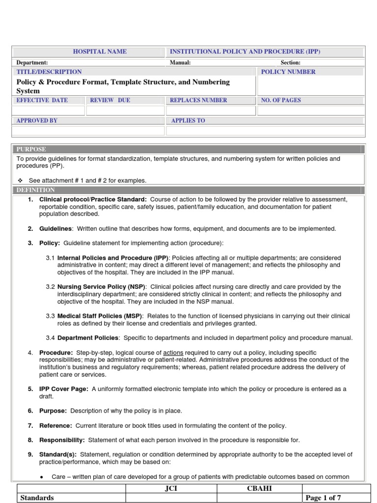 Kpi Policy And Procedure