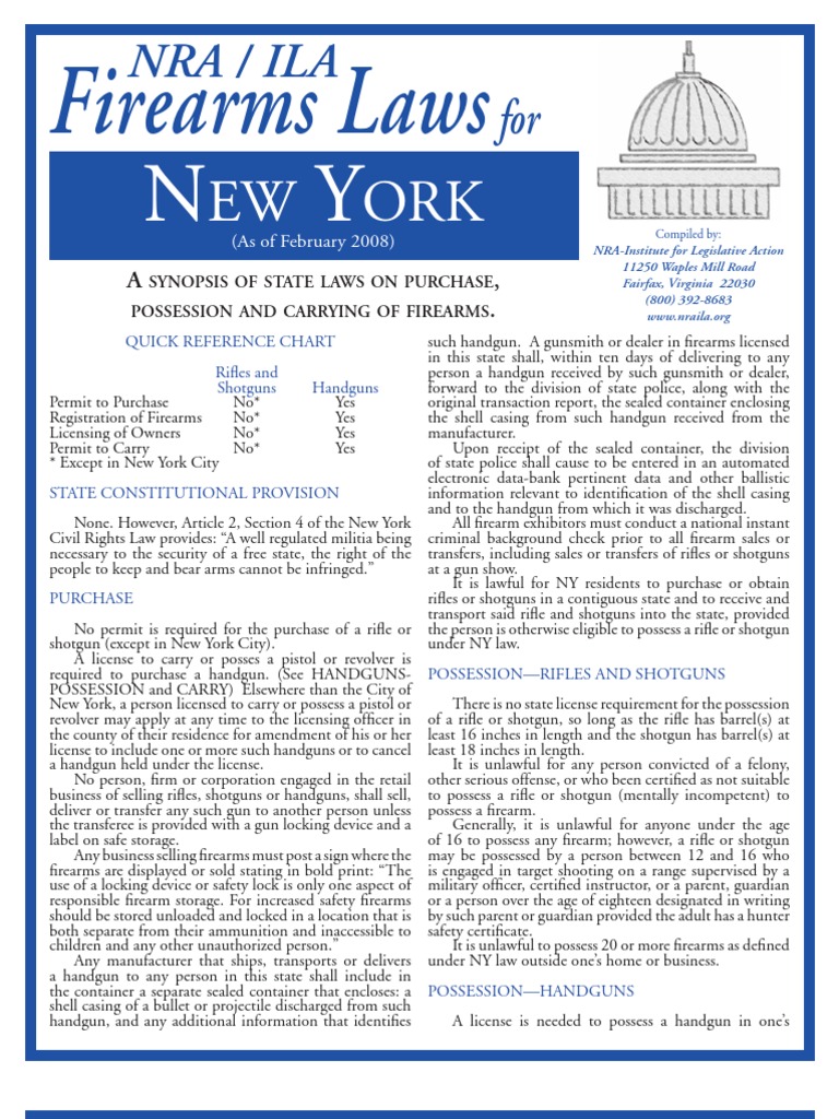 New York State Gun Laws | PDF | Assault Weapon | Overview Of Gun Laws ...