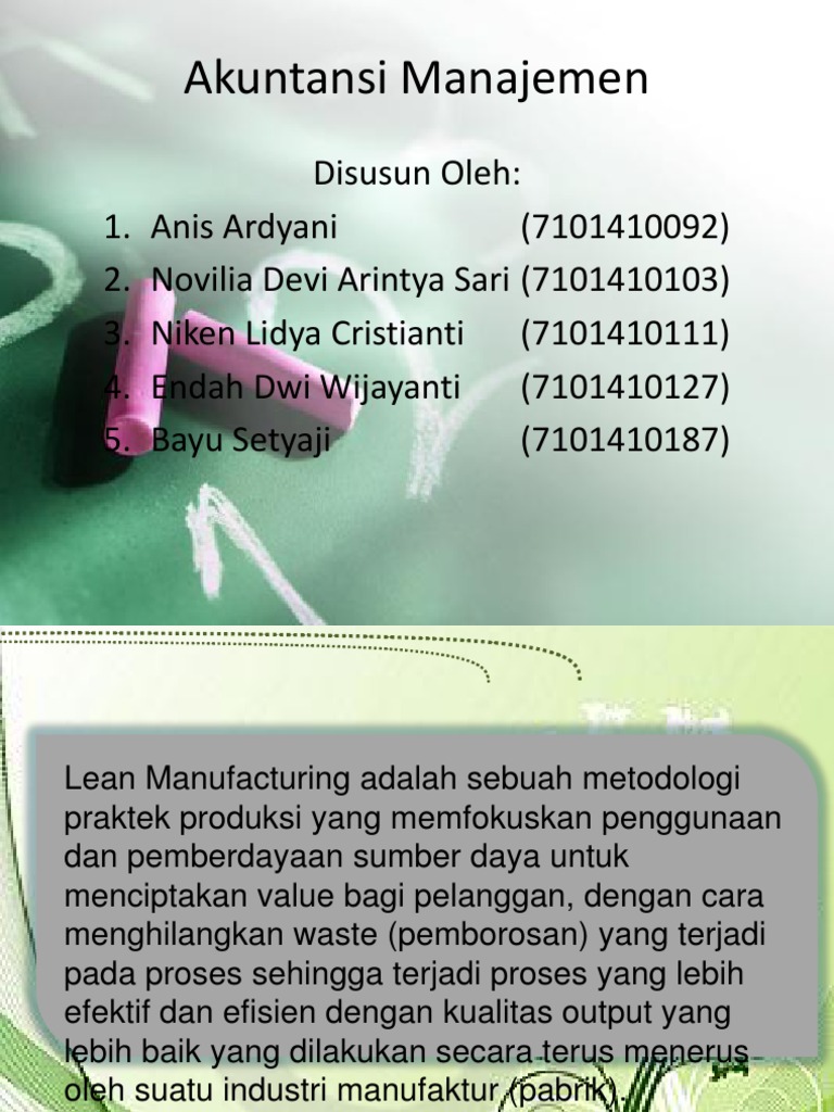Lean Manufacturing, Lean Accounting, Biaya Target, Dan