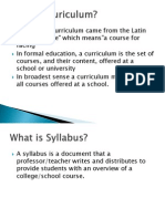 Curriculum and Syllabus