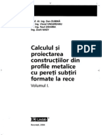 Calculul Si Proiectarea Constructiilor Din Profile Metalice Din Tabla Subtire