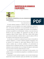 EL AMBIENTE TERAPEÚTICO EN LOS CUIDADOS DE ENFERMERÍA EN SALUD MENTAL