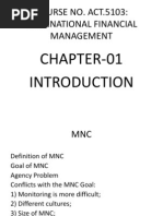 COURSE NO. ACT.5103: International Financial Management: Chapter-01