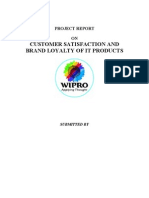 Customer Satisfaction and Brand Loyalty of It Products Wipro