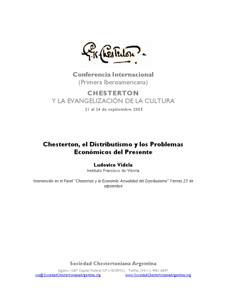 Chesterton y El Distributismo | PDF | GK Chesterton | Ciudad