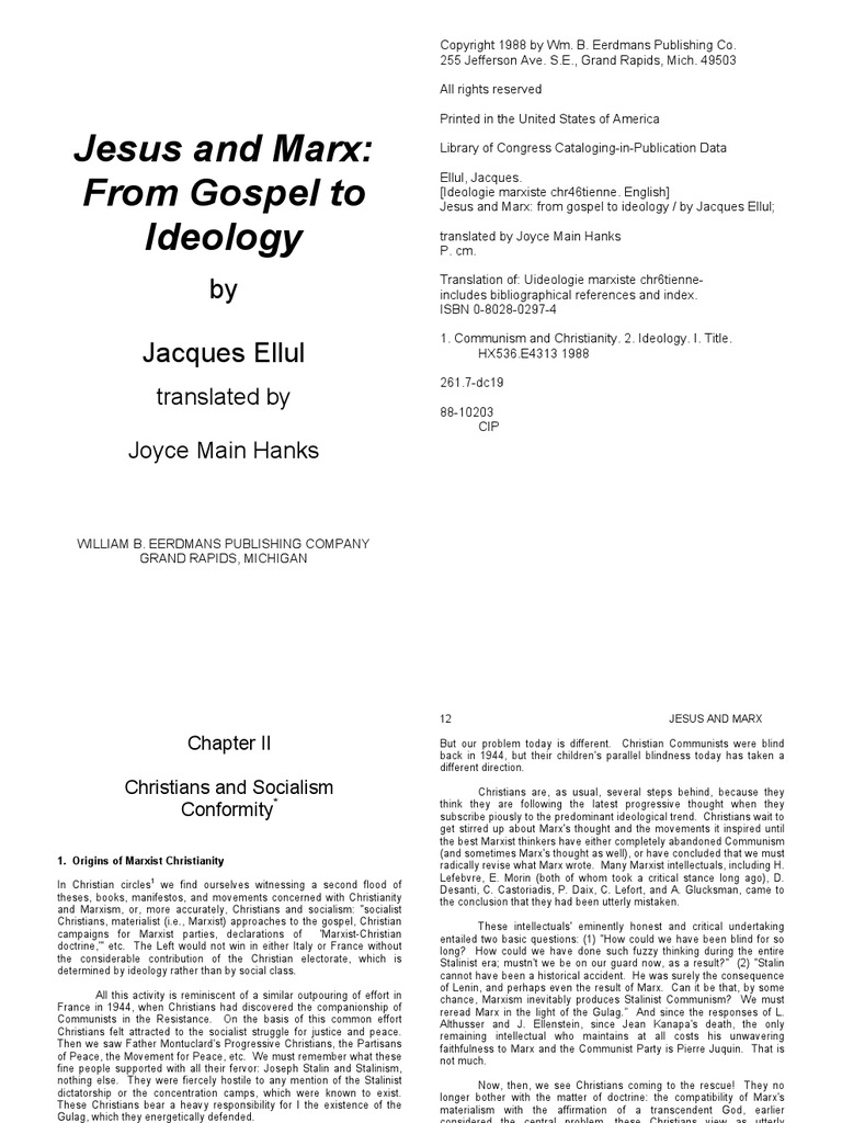 Jesus and Marx - Jacques Ellul | PDF | Marxism | Communism