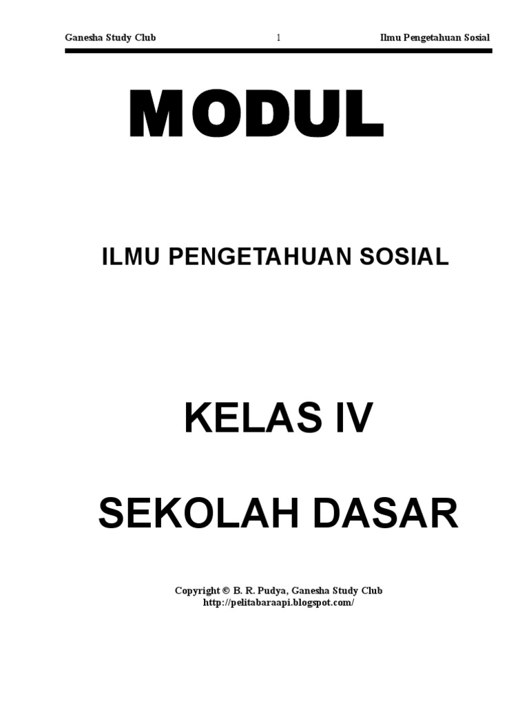 Rangkuman Mata Pelajaran IPS Klas IV