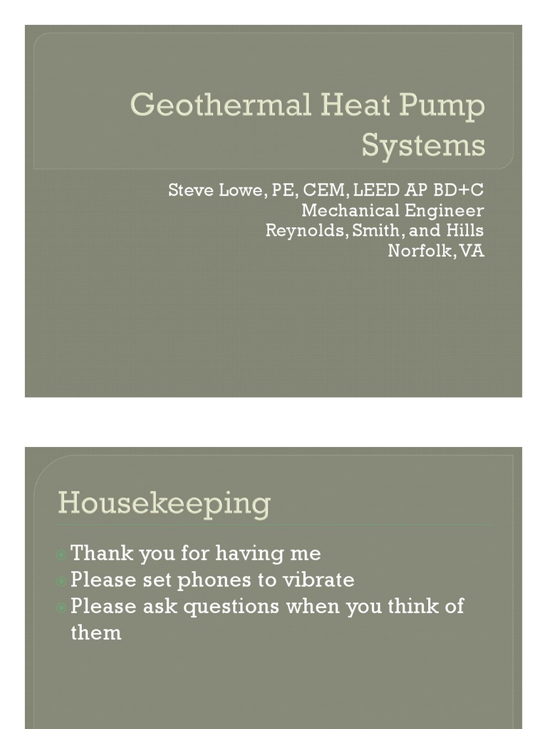 Geothermal Heat Pump System Design Guide | PDF | Heat Pump | Hvac
