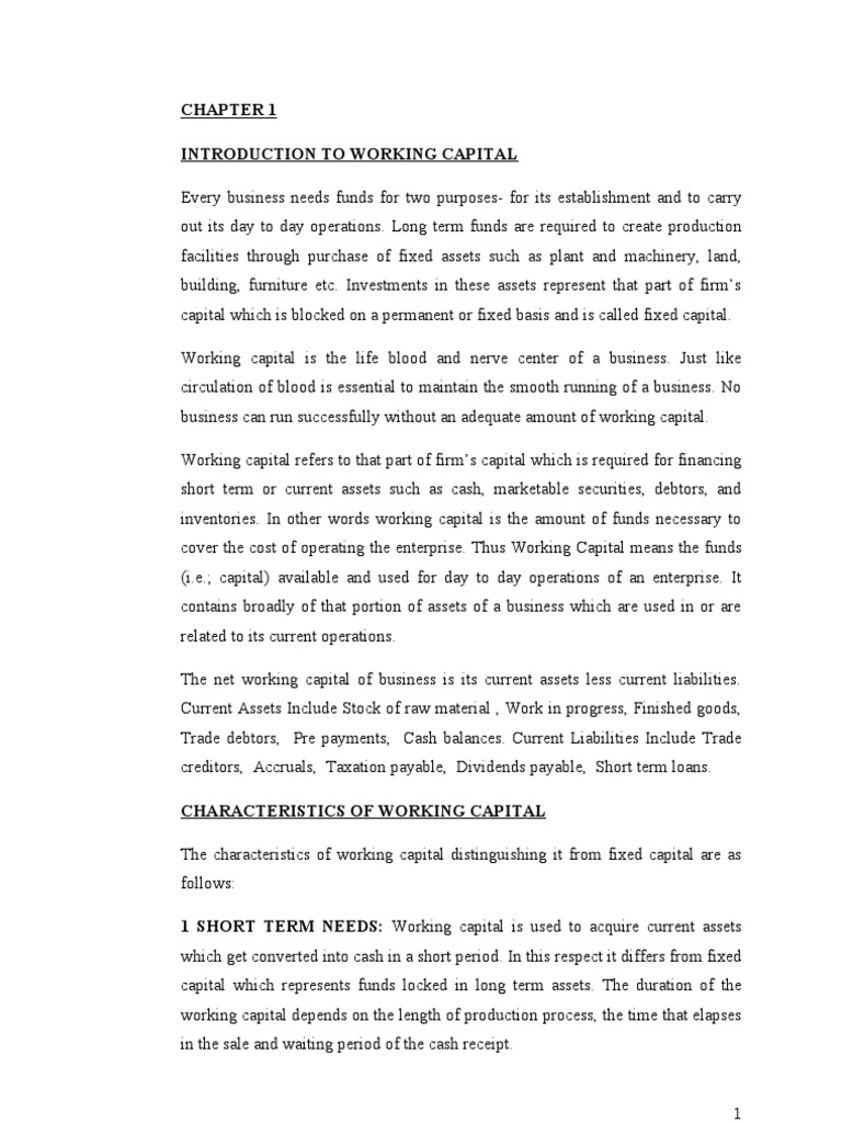 Understanding Working Capital in Banking | PDF