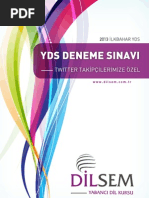 YDS Deneme Sınavı Twitter 14 Mart 2012 PDF