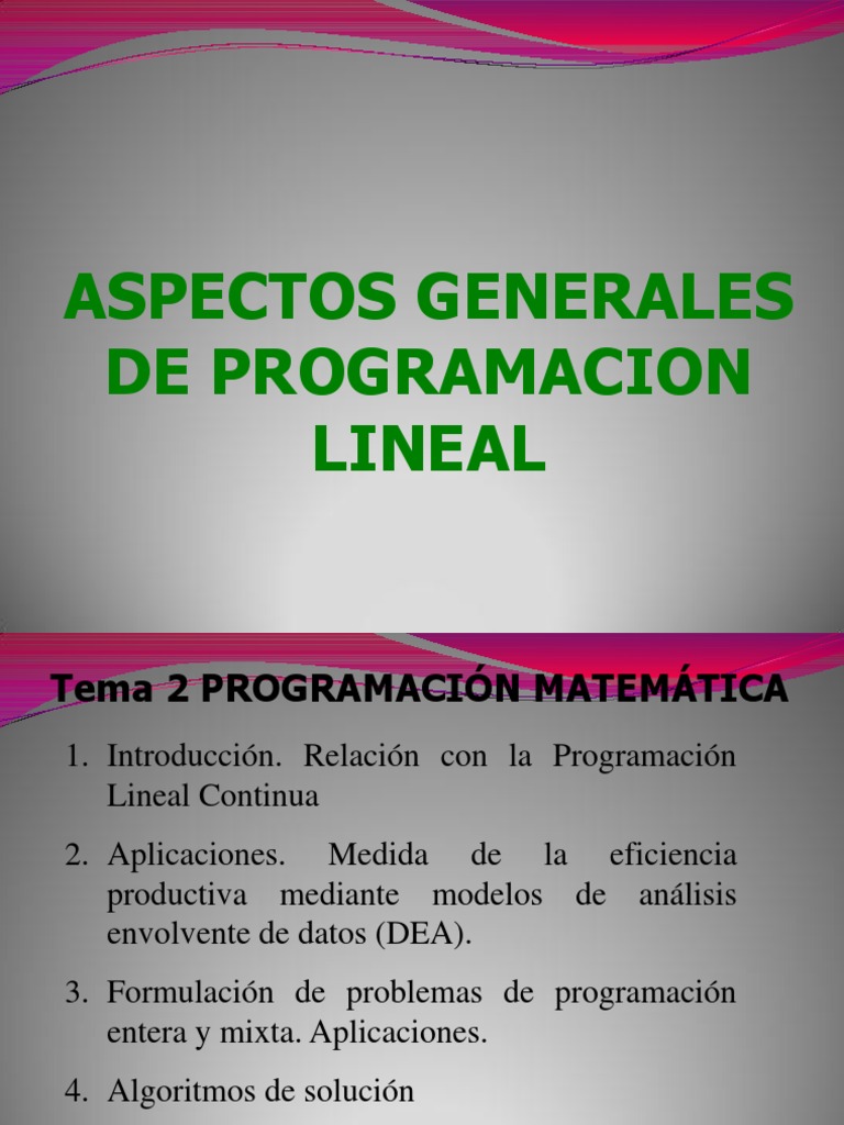 Programacion Lineal 1 | PDF | Programación lineal | Análisis de sistemas