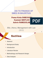 Access To Finance of SMEs in Mauritius - Group Dissertation