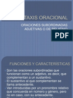 Sintaxis Oracional. Subordinadas Adjetivas