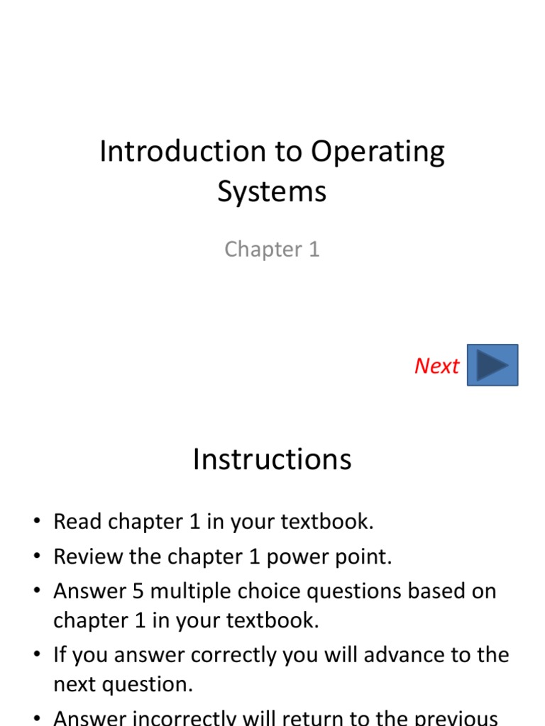 Operating Systems Chapter 1 Quiz Guide | PDF