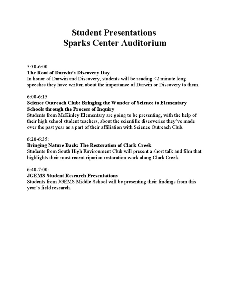 Student Presentations on Science and Nature | PDF | Science & Mathematics