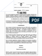 DECRETO 723 DEL 15 de ABRIL de 2013 Riesgos Laborales de Los Contratistas