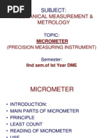 Micrometer Parts and Functions Explained | PDF | Tools