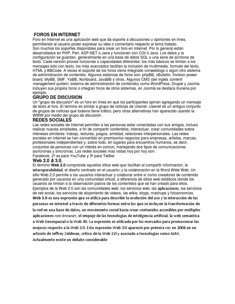 Foros en Internet | PDF