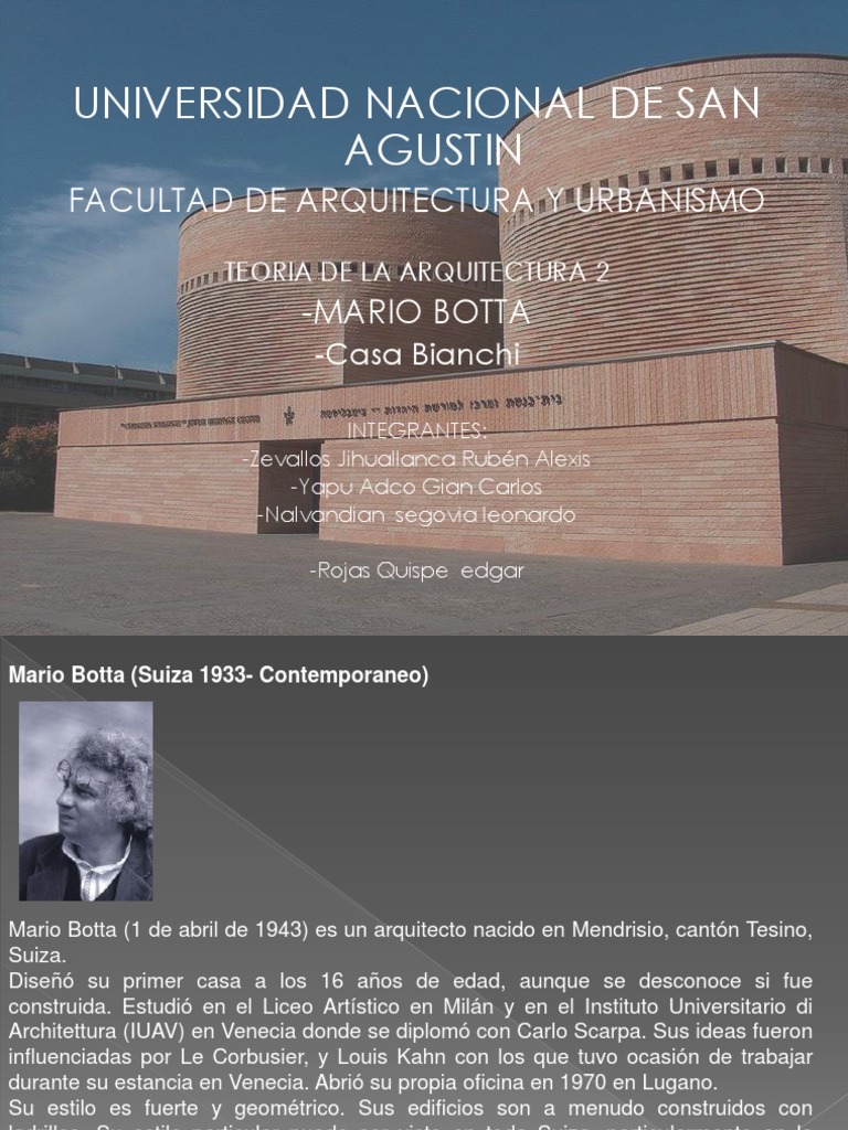 Casa Bianchi: Diseño de Mario Botta | PDF