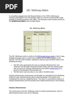 GE - McKinsey Matrix