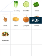 Flashcards Vegetables Pinyin