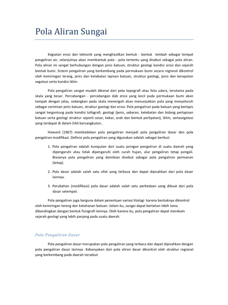 Pola Aliran Sungai Rectangular Ditunjukkan Oleh Gambar Aliran Macam