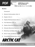 Arctic Cat 2005 Snowmobile Service Manual All Models