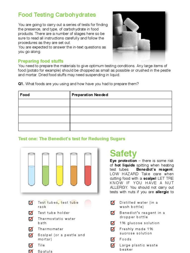 Test for carbohydrates lab report pdf image