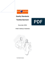 Quality Standards Textiles Garment