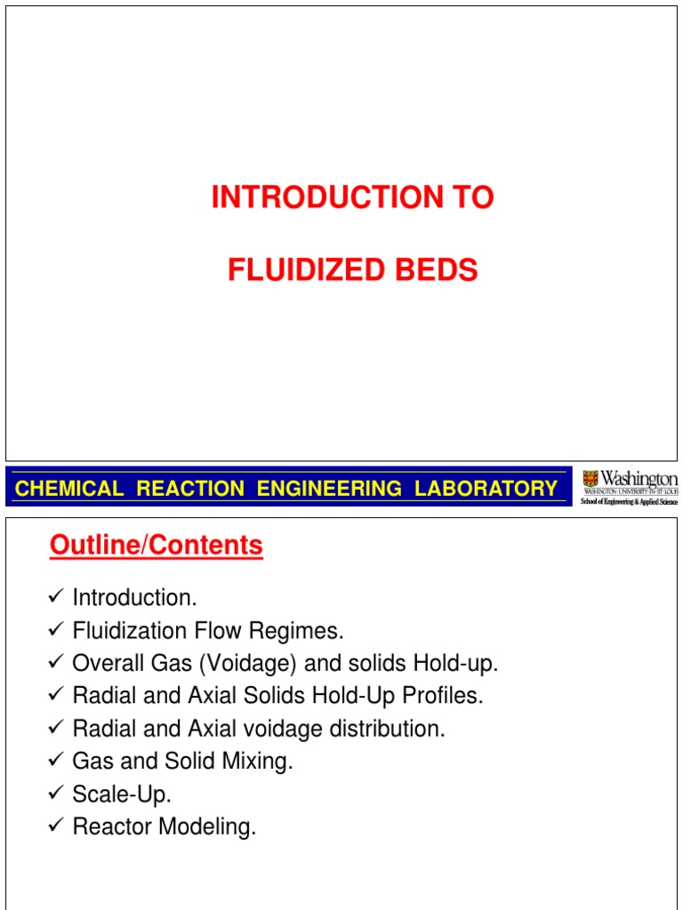 Fluidized Bed Introduction Fluidization Physical Chemistry