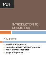 Introduction To Linguistics