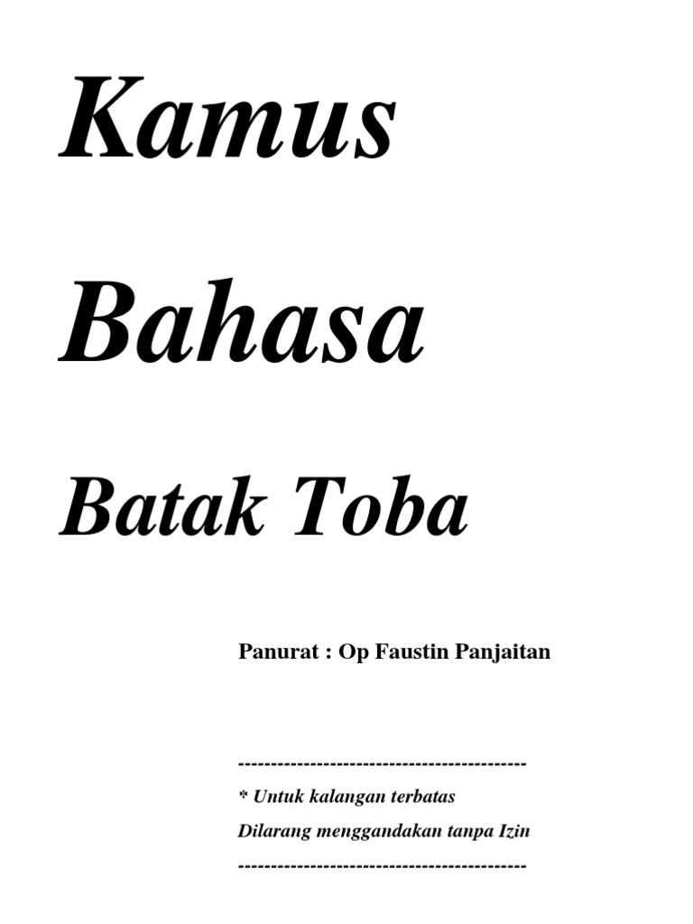 Kamus Bahasa Batak