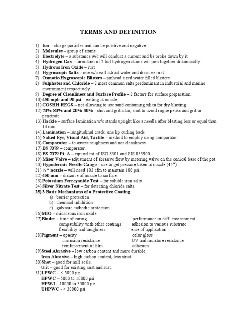 Terminology Painting PDF Iron Salt (Chemistry)