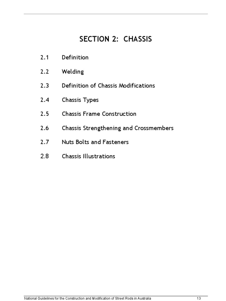 Chassis Guidelines for Street Rods | PDF