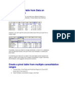 Create A Pivot Table From Data On Different Sheets