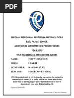 (JOHOR 2013) Additional Mathematics Project Work - HOUSEHOLD EXPENDITURE SURVEY