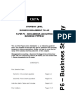 Cima p6 Management Accounting Business Strategy