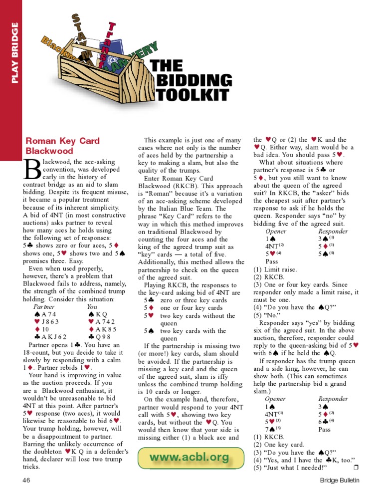 Roman Key Card Blackwood | PDF | Teaching Methods & Materials